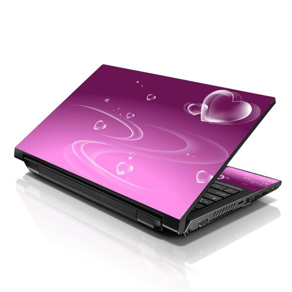 LSS 15.6 & 17.3 Inches Laptop Notebook Skin Sticker Decal - Pink Hearts - Picture 1 of 2
